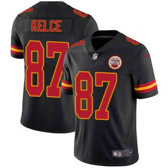 Nike Chiefs #87 Travis Kelce Black Mens Stitched NFL Limited Rush Jersey